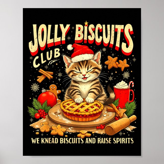 Póster Christmas Jolly Biscuits Club Cute Cat Lovers Baki (Frente)