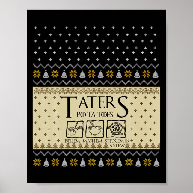 Póster Christmas L O T R Taters Tatoes Boilem Mashem Ug  (Frente)