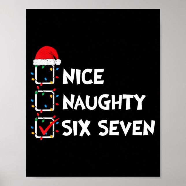 Póster Christmas List Nice Naughty Six Seven Meme 67 6 7  (Frente)