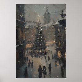 Póster Christmas Market Art Printable Winter Vintage Holi
