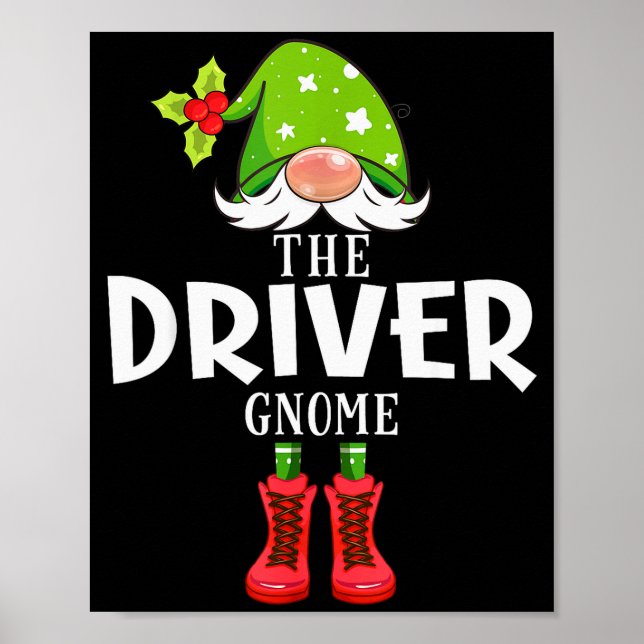 Póster Christmas Matching Family The Driver Gnome  (Frente)