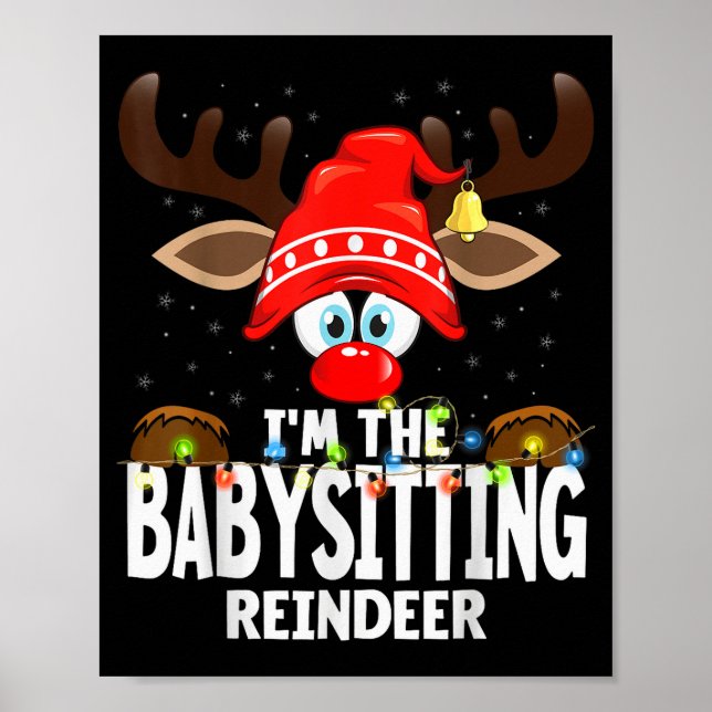 Póster Christmas Matching I'm The Babysitting Reindeer  (Frente)