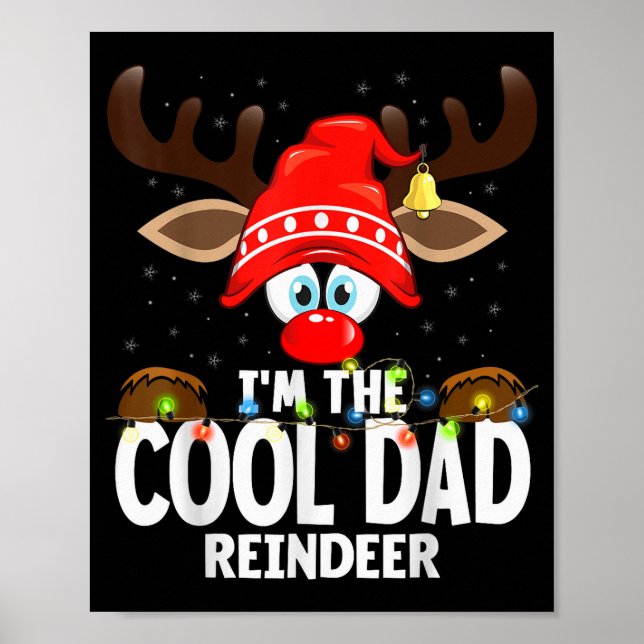 Póster Christmas Matching I'm The Cool Dad Reindeer  (Frente)