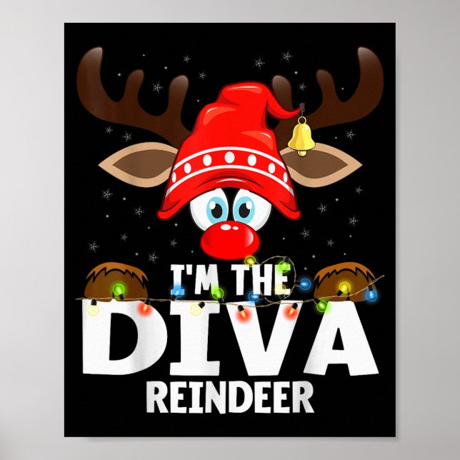 Póster Christmas Matching I'm The Diva Reindeer  (Frente)