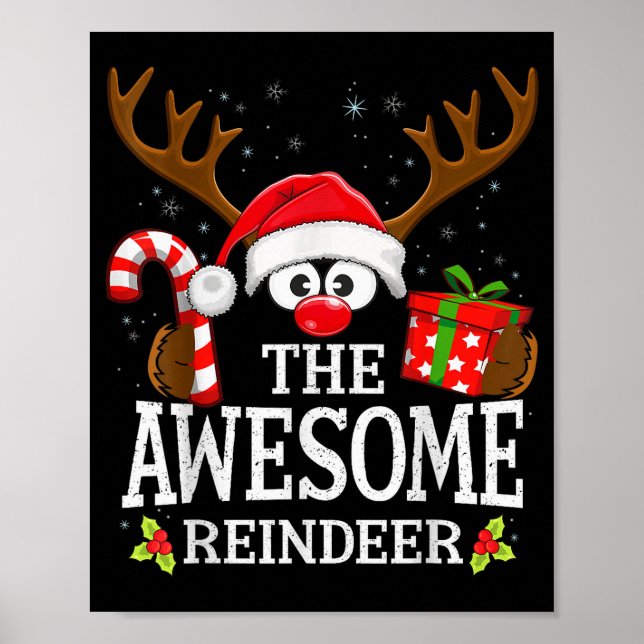Póster Christmas Matching The Awesome Reindeer Family  (Frente)