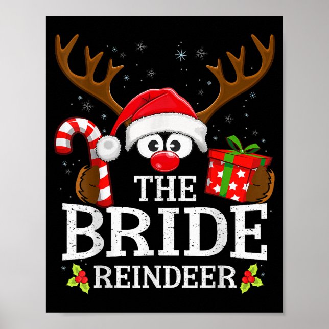 Póster Christmas Matching The Bride Reindeer Family  (Frente)