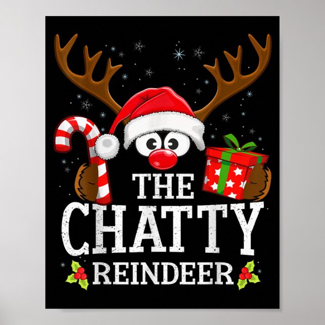 Póster Christmas Matching The Chatty Reindeer Family , Sm (Frente)