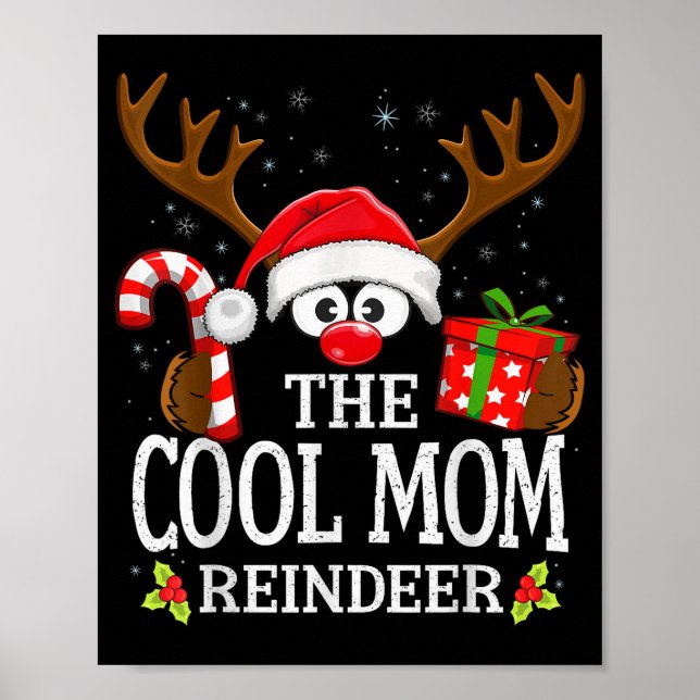 Póster Christmas Matching The Cool Mom Reindeer Family  (Frente)