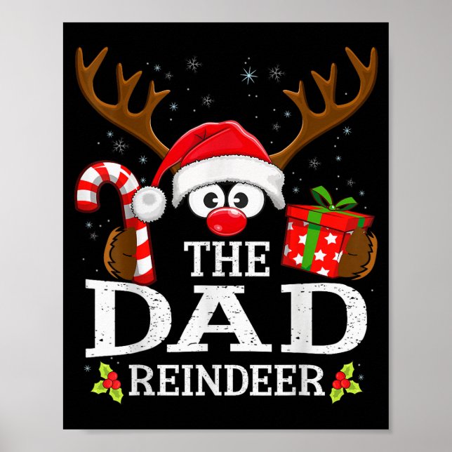 Póster Christmas Matching The Dad Reindeer Family  (Frente)