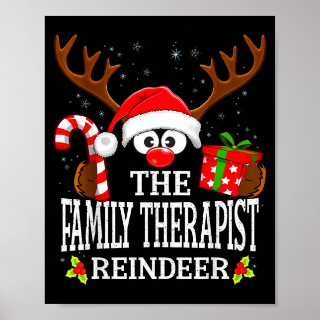 Póster Christmas Matching The Family Therast Reindeer Fam (Frente)