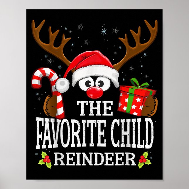 Póster Christmas Matching The Favorite Child Reindeer Fam (Frente)