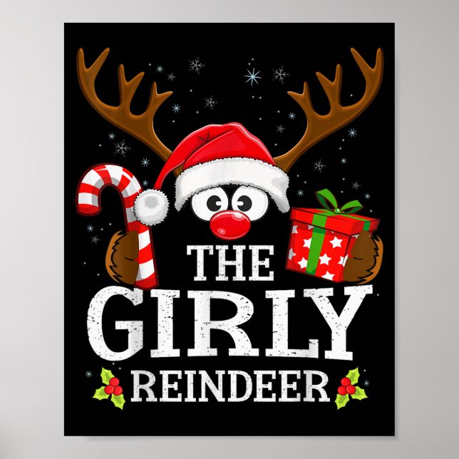 Póster Christmas Matching The Girly Reindeer Family  (Frente)