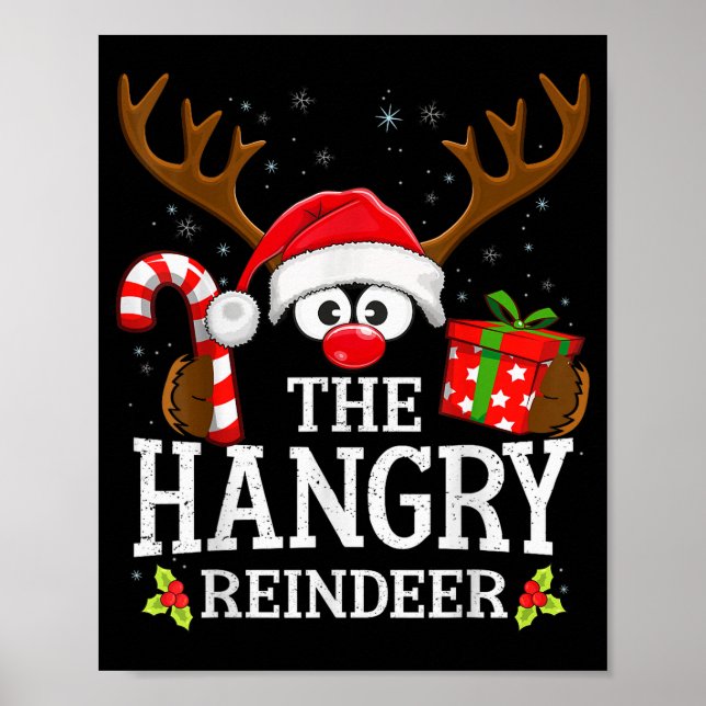 Póster Christmas Matching The Hangry Reindeer Family  (Frente)