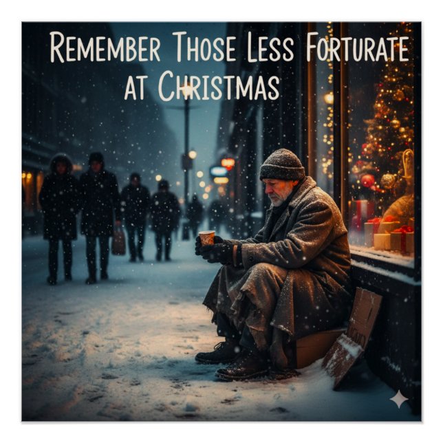 PÓSTER CHRISTMAS MEANING PICTURE REMEMBER THE POOR (Anverso)