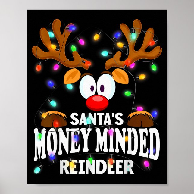 Póster Christmas Men Women Santa's Money Minded Reindeer  (Frente)