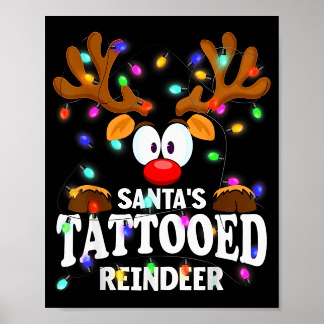 Póster Christmas Men Women Santa's Tattooed Reindeer  (Frente)