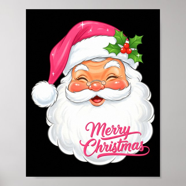 Póster Christmas Merry Christmas Santa Face Jolly Santa C (Frente)