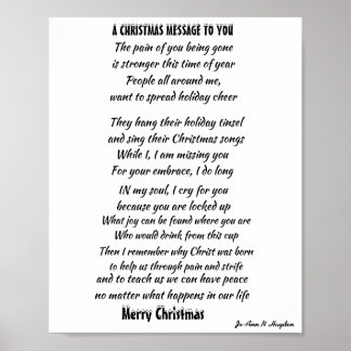 PÓSTER CHRISTMAS MESSAGE FOR INCARCERATED LOVED ONE