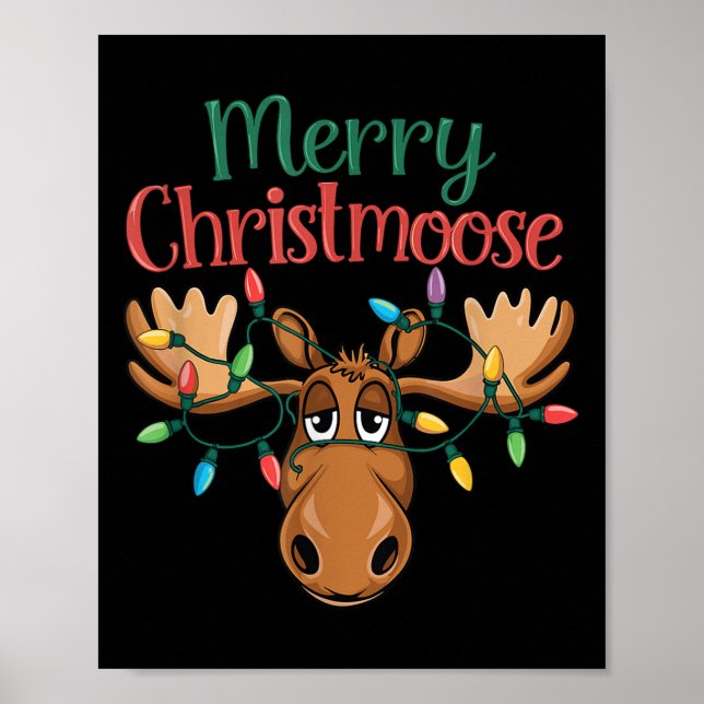Póster Christmas Moose Merry Christmoose Men Women  (Frente)