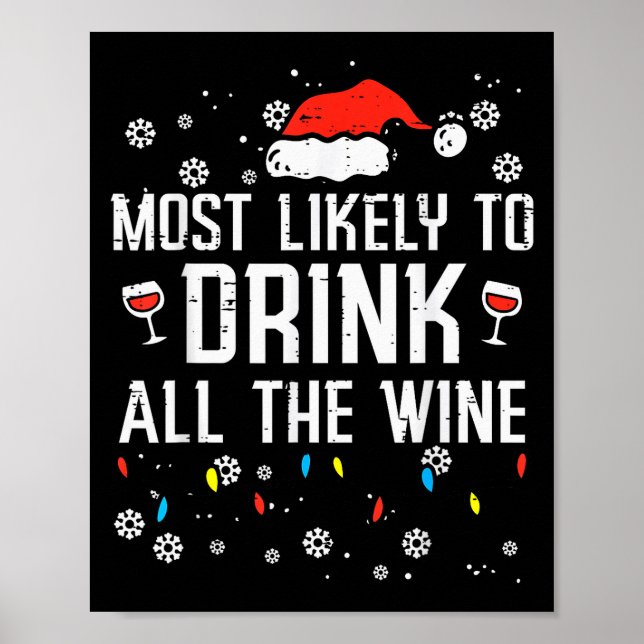 Póster Christmas Most Likely Funny Xmas Family Women Adul (Frente)