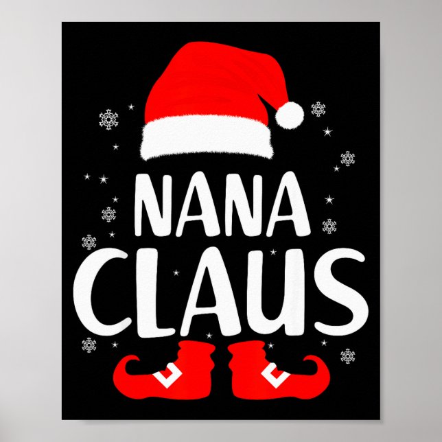Póster Christmas Nana Claus Leopard Family Matching Pajam (Frente)