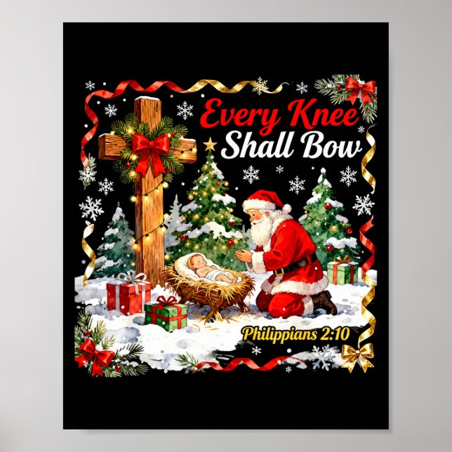 Póster Christmas Nativity Scene Every Knee Shall Bow Sant (Frente)