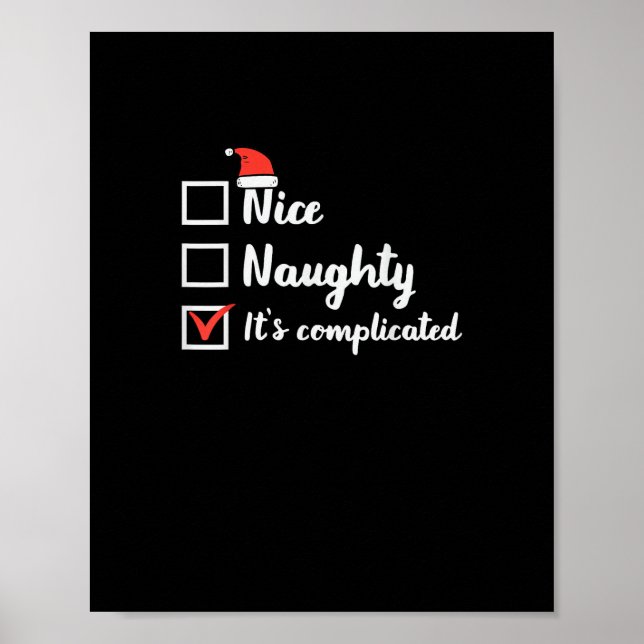 Póster Christmas Nice Naughty Its Complicated  (Frente)