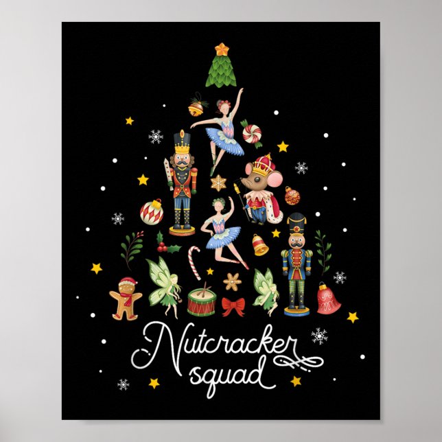 Póster Christmas Nutcracker Squad Ballet Dance Women Kids (Frente)