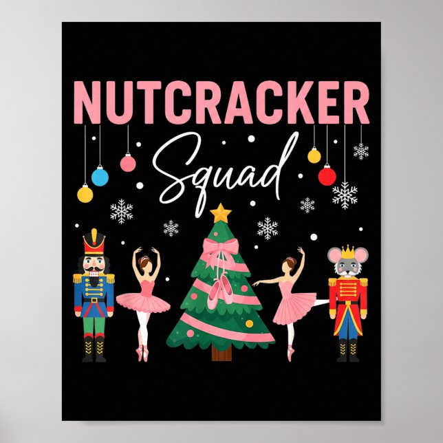 Póster Christmas Nutcracker Squad Ballet Dance Women Kids (Frente)