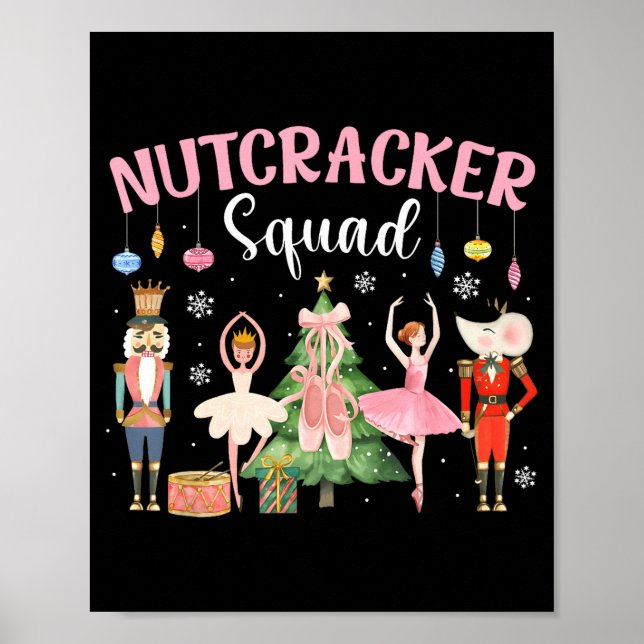 Póster Christmas Nutcracker Squad Ballet Dance Women Kids (Frente)