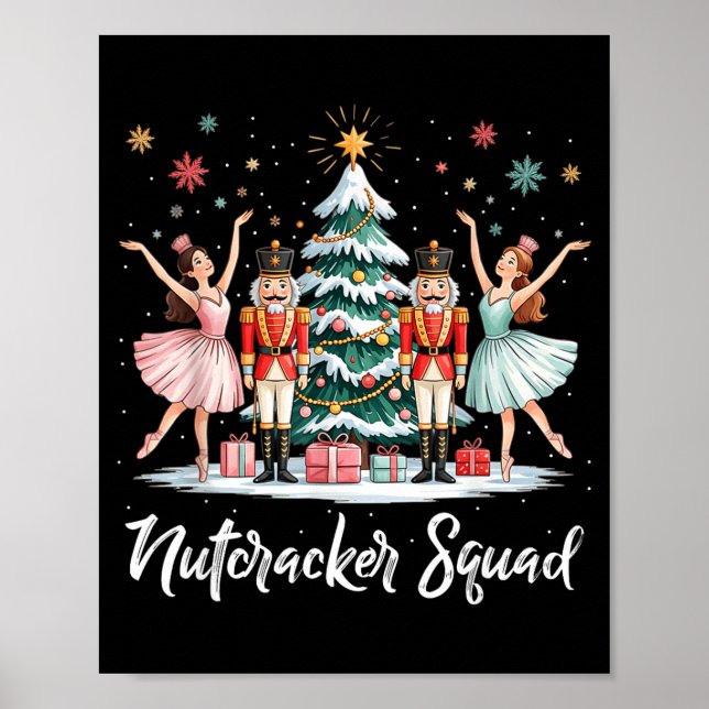 Póster Christmas Nutcracker Squad Ballet Dance Women Kids (Frente)