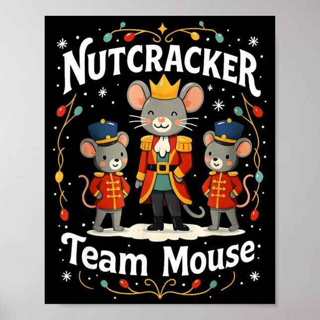 Póster Christmas Nutcracker Team Mouse Funny Soldier Xmas (Frente)