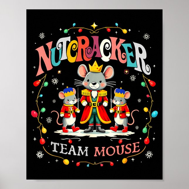 Póster Christmas Nutcracker Team Mouse Women Kids Girl  (Frente)