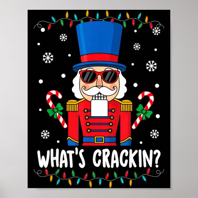 Póster Christmas Nutcracker Whats Crackin Funny Xmas Men  (Frente)