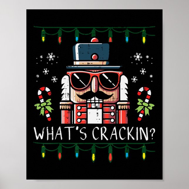 Póster Christmas Nutcracker Whats Crackin Funny Xmas Men  (Frente)
