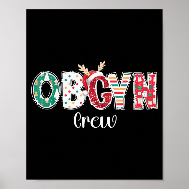 Póster Christmas Obgyn Crew Obstetrics Ob Gyn Group Team  (Frente)