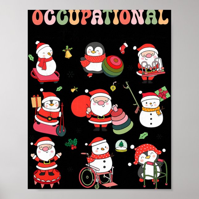 Póster Christmas Occupational Therapy Ot Therast Ot Istan (Frente)
