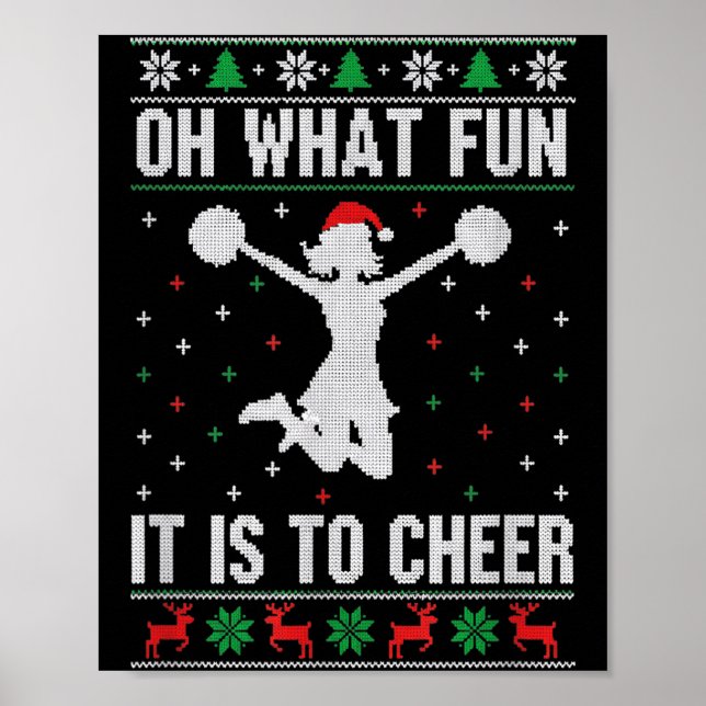 Póster Christmas Oh What Fun It Is To Cheer - Cheerleadin (Frente)