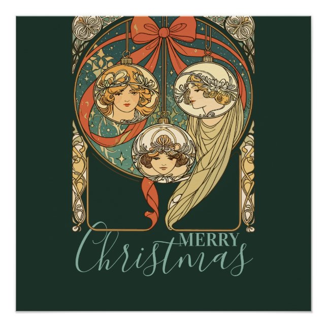 Póster Christmas Ornaments Faith Hope And Charity Vector (Anverso)