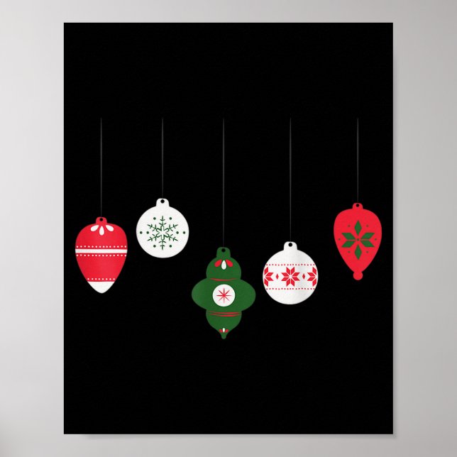 Póster Christmas Ornaments Winter Holiday Seasonal  (Frente)