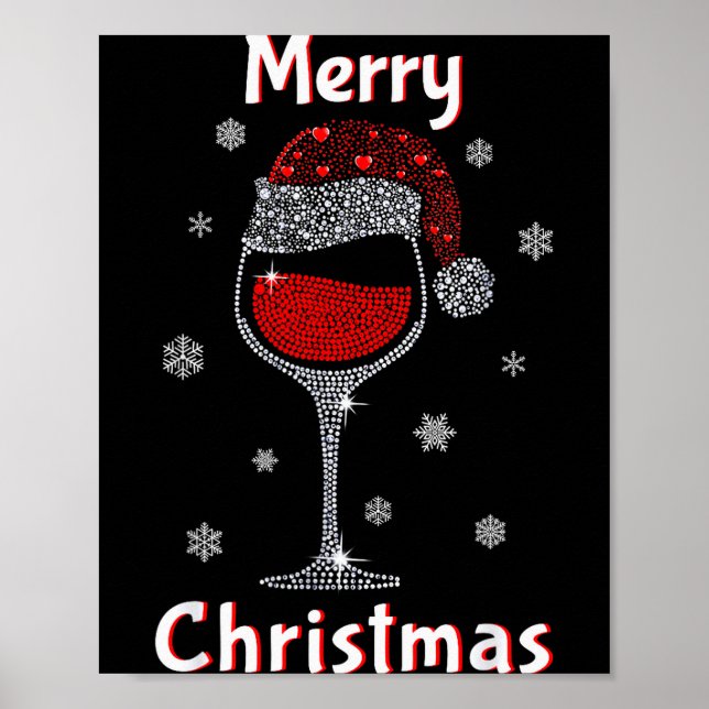 Póster Christmas Outfit Women Wine Gl Funny Christmas  (Frente)