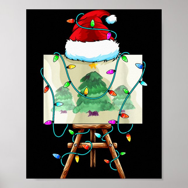 Póster Christmas Painter Design _ Santa Xmas Paint Artist (Frente)