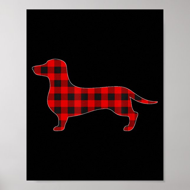 Póster Christmas Pajama Dachshund Dog Tee Dogs Pajamas Xm (Frente)