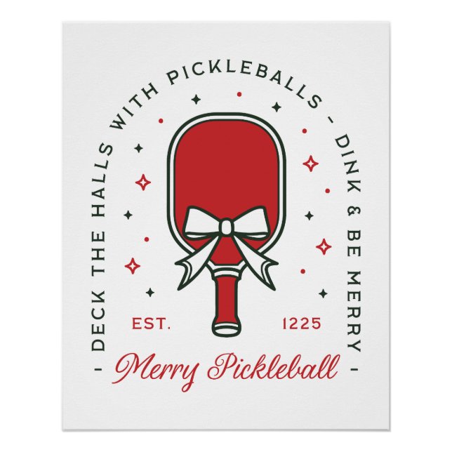 Póster Christmas pickleball funny quotes party aesthetic (Anverso)