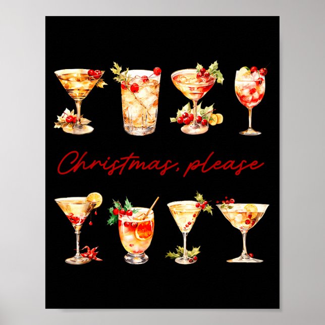 Póster Christmas Please Vintage Christmas Tails Girls Wom (Frente)