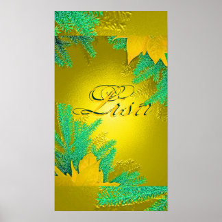 Póster Christmas Poinsettia Gold Delight Lisa I