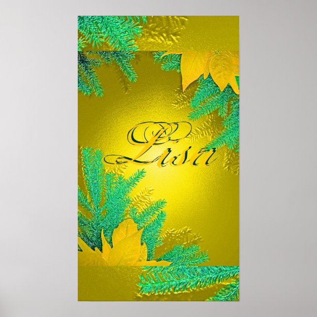 Póster Christmas Poinsettia Gold Delight Lisa I (Frente)