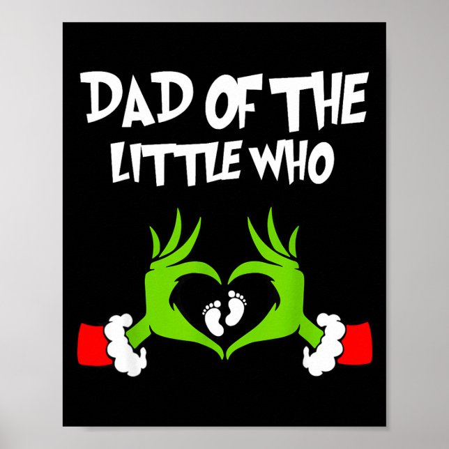 Póster Christmas Pregnancy Announcement Funny Dad Of The  (Frente)