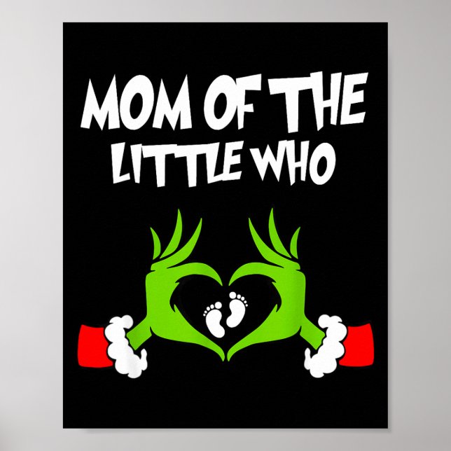 Póster Christmas Pregnancy Announcement Funny Mom Of The  (Frente)