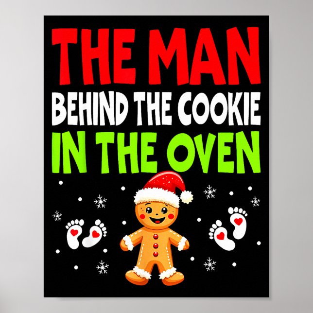 Póster Christmas Pregnancy The Man Behind The Cookie In T (Frente)